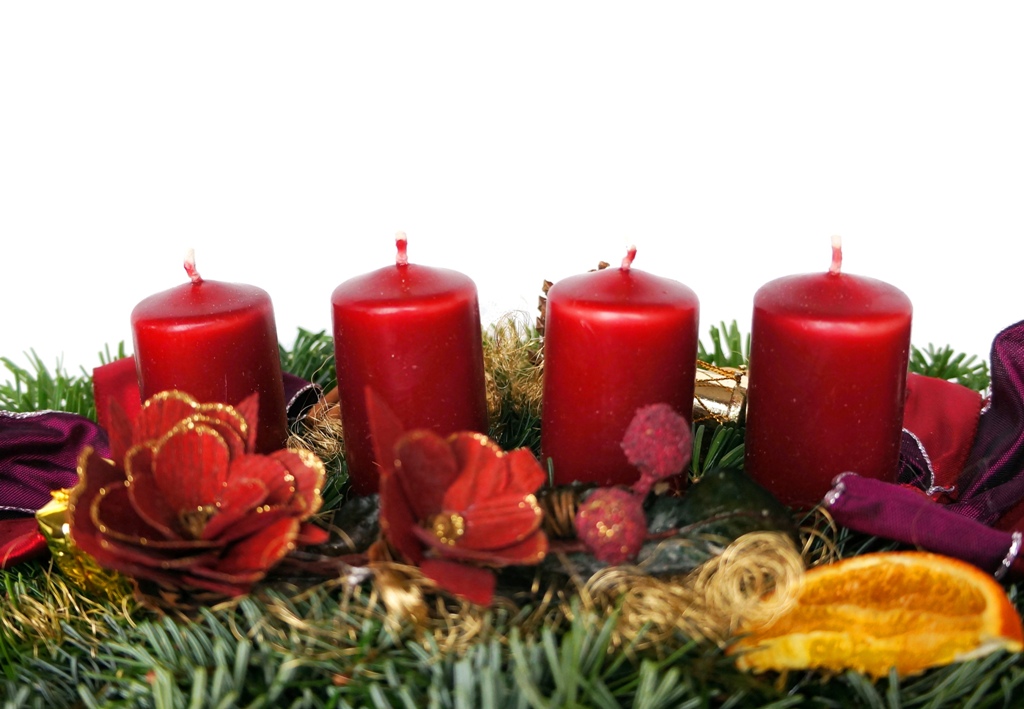 Adventskranz längliche Kerzen