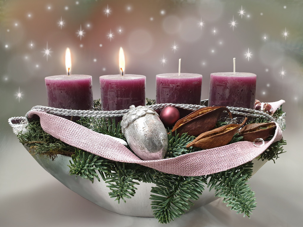 Adventkranz zweiter 2 Advent Hintergrund