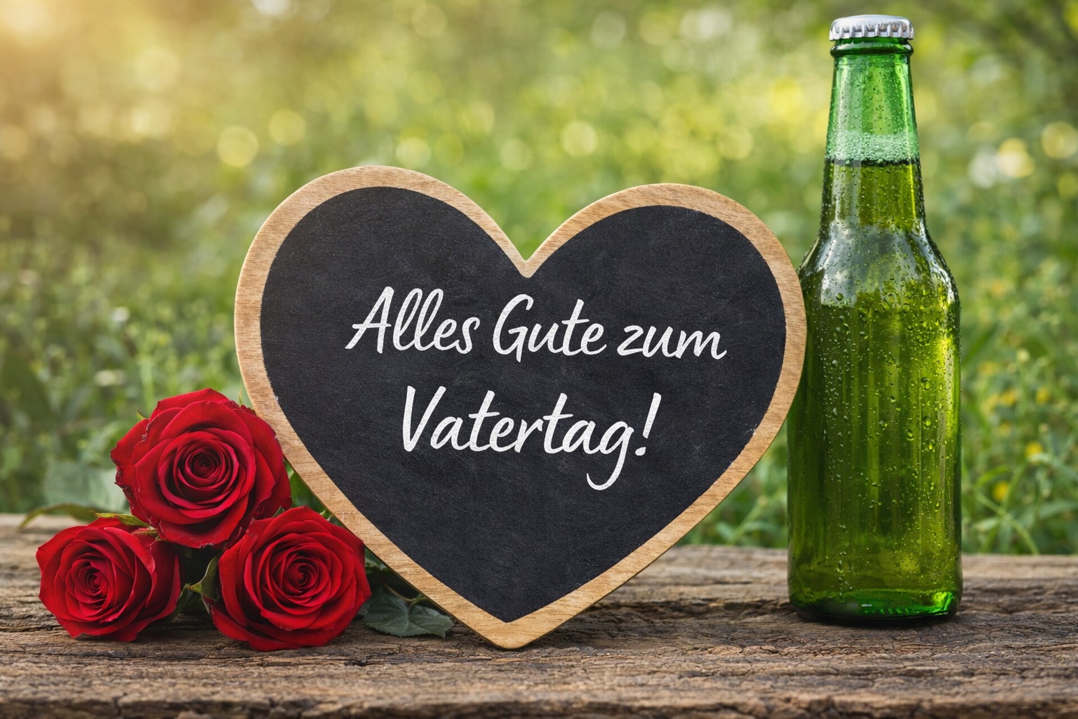 Alles Gute zum Vatertag – Holzherz mit Bier
