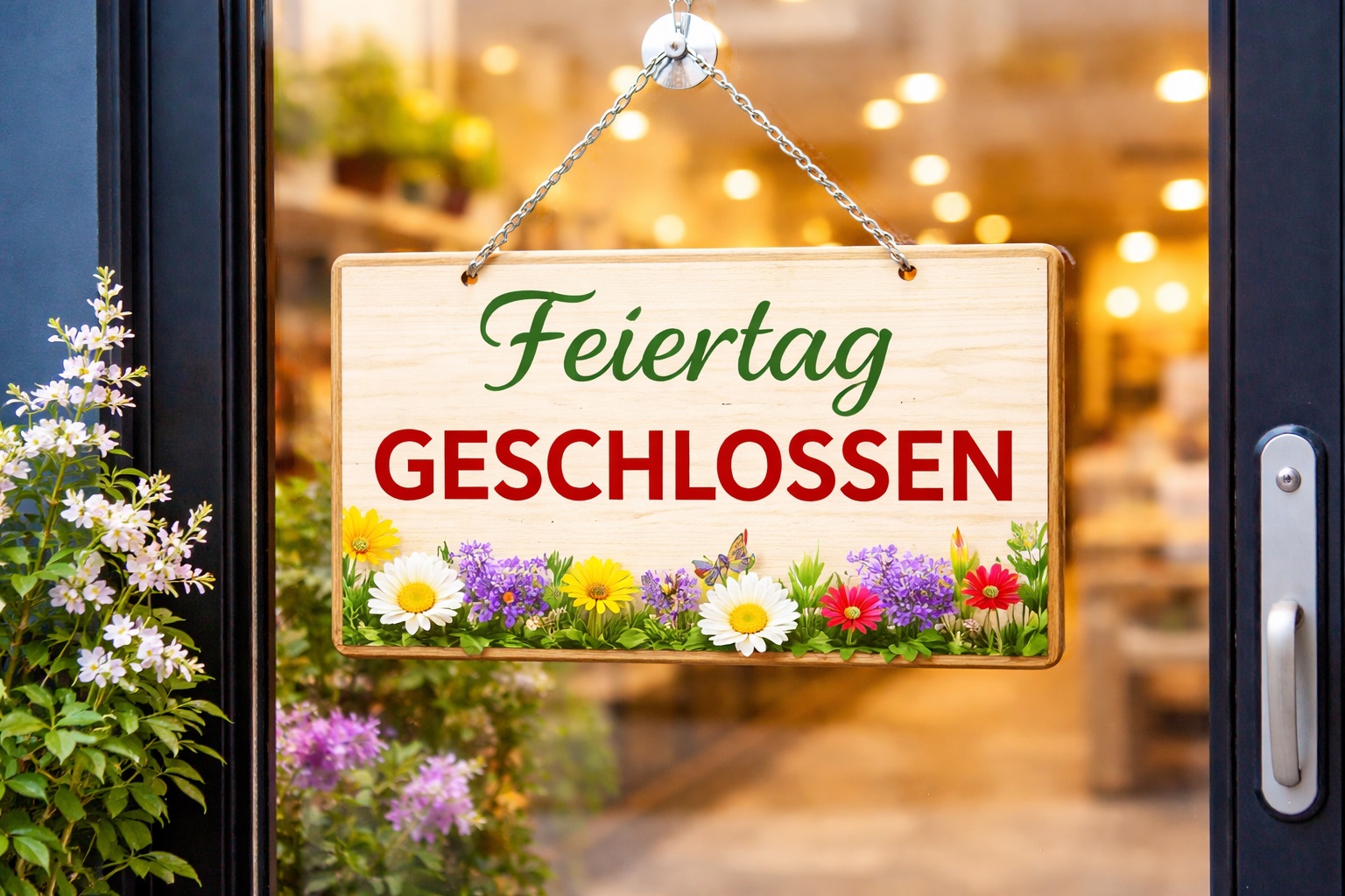 Feiertag geschlossen Schild