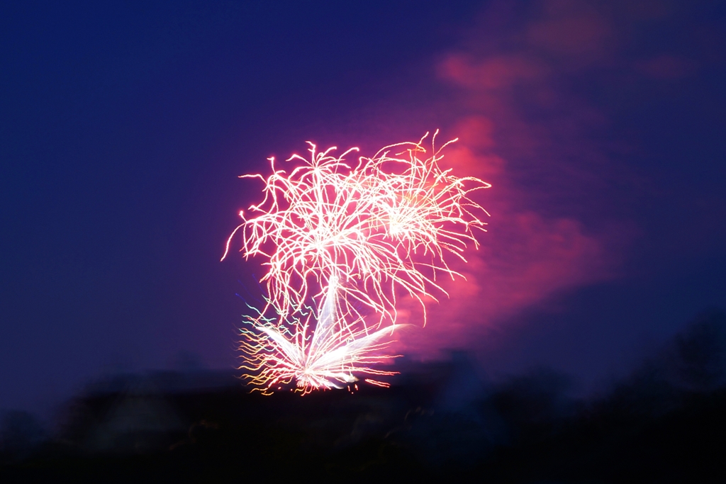 Feuerwerk Rot