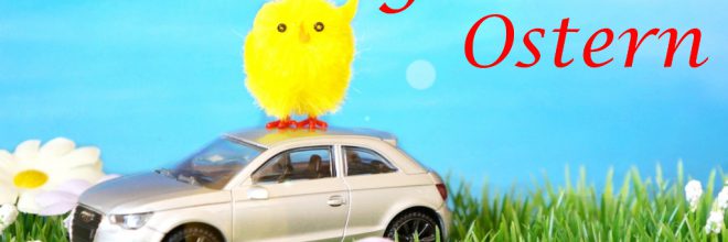 Frohe Ostern Auto Küken Grüße