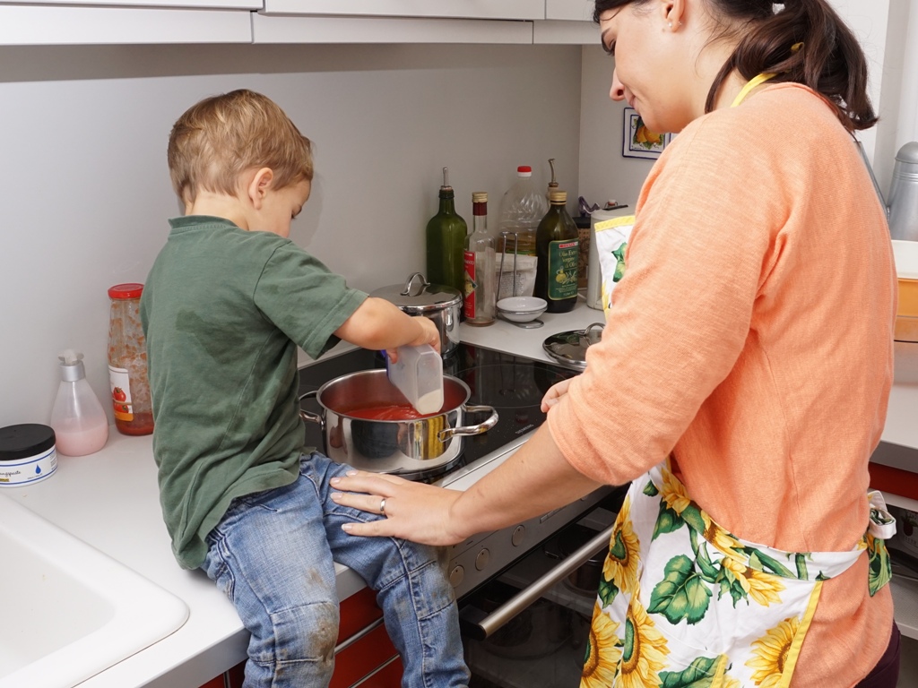 Zusammen mit Mama kochen