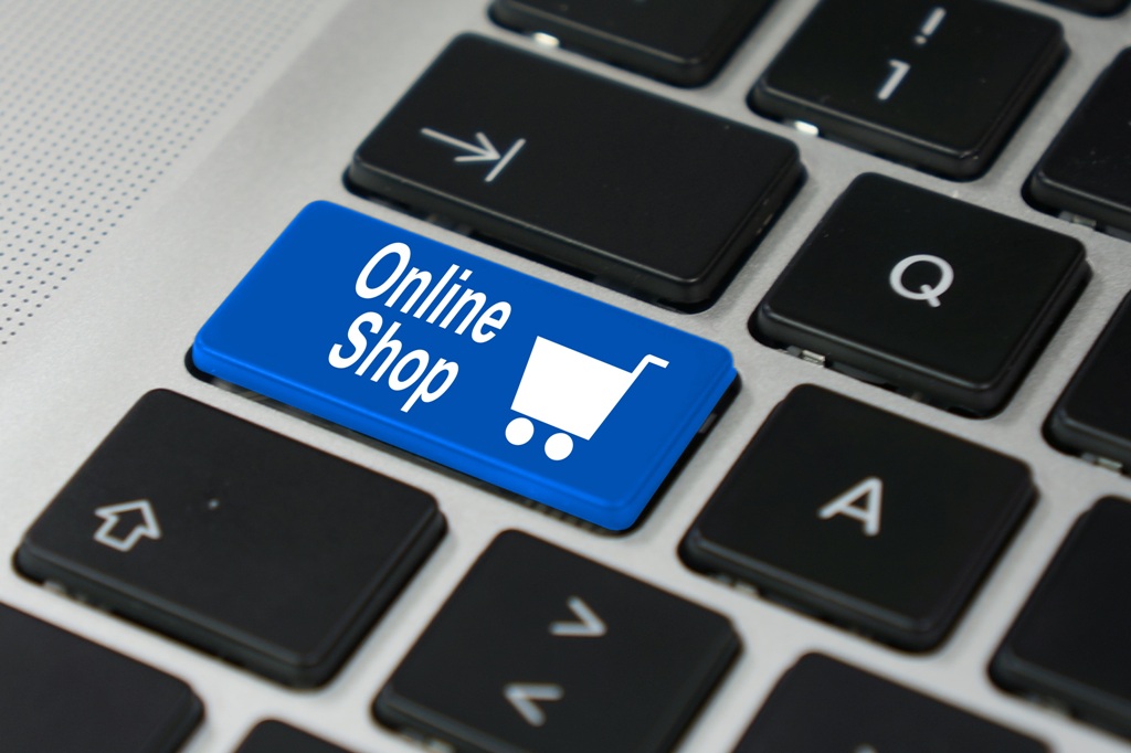 Online Shop blau