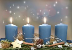 Schöner dritter 3 Advent Adventkranz länglich Hintergrund