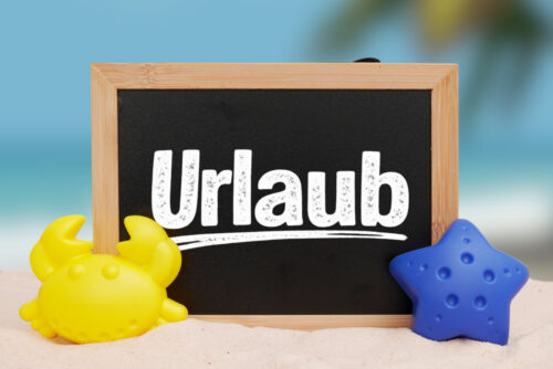 Urlaub Bilder Schild Sandspielzeug Strand