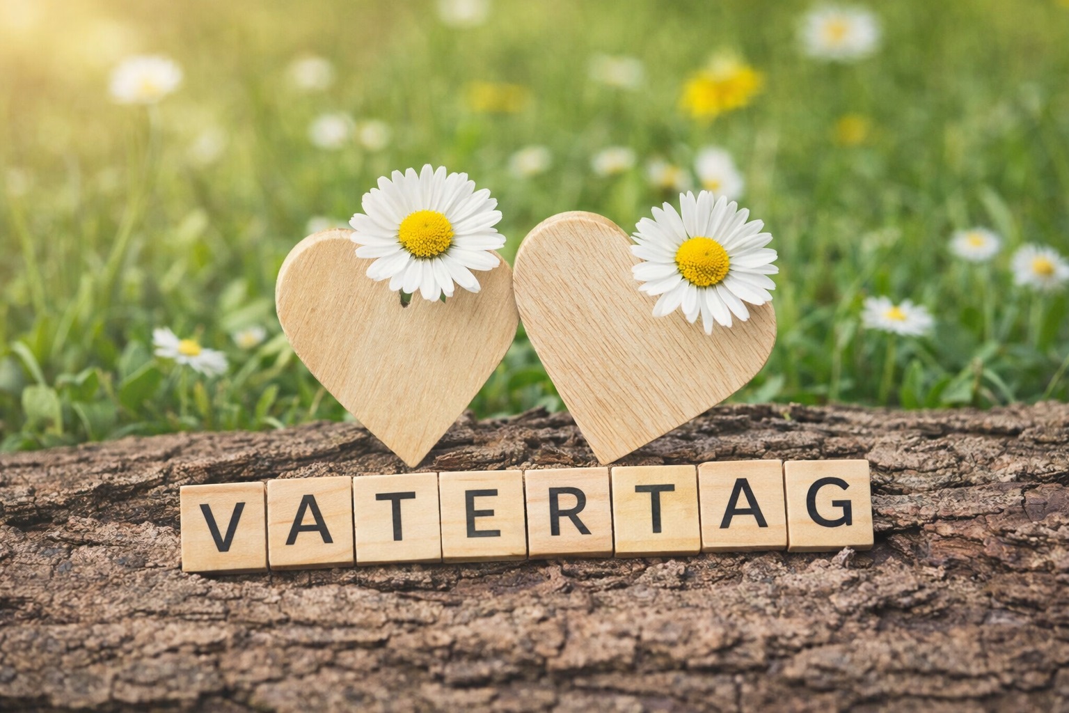 Vatertag Bilder – Holzherzen und Liebe Wünsche