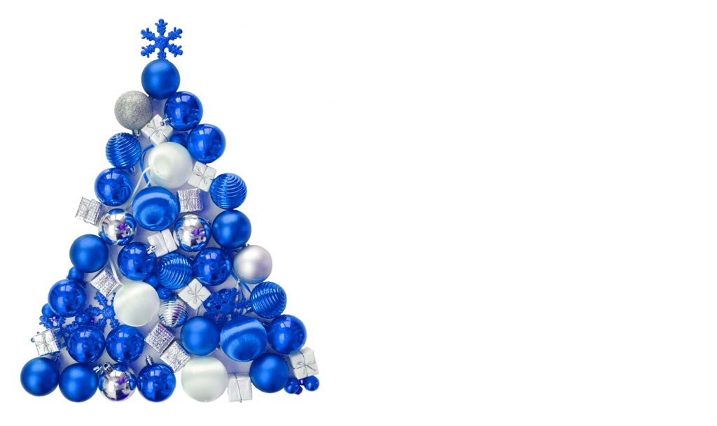 Weihnachten – Weihnachtsbaum aus blauen Kugeln