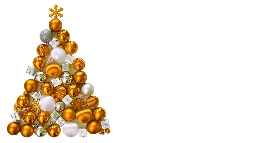 Weihnachten – Weihnachtsbaum aus goldenen Kugeln