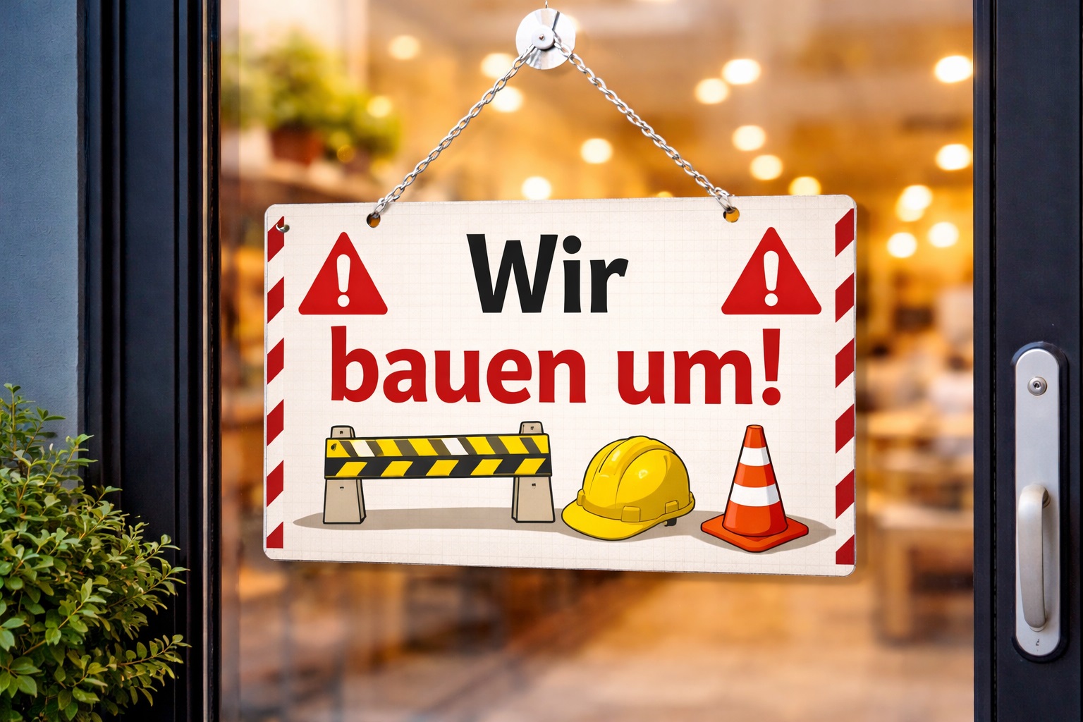 Wir bauen um Schild Bilder