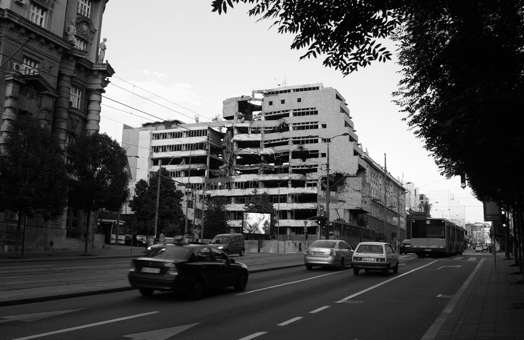 Zerstörtes Gebäude Belgrad